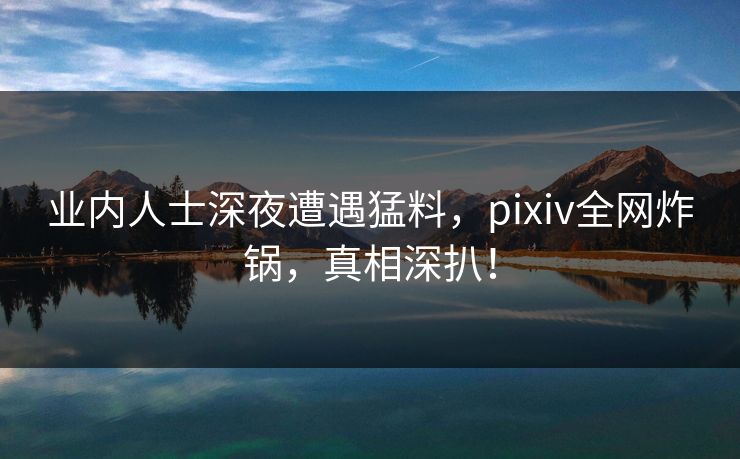 业内人士深夜遭遇猛料，pixiv全网炸锅，真相深扒！